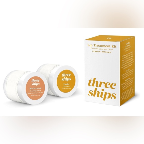 THREE SHIPS Vanilla Lip Exfoliator and Buttercream Hydrating Lip Mask - Picture 1 of 8
